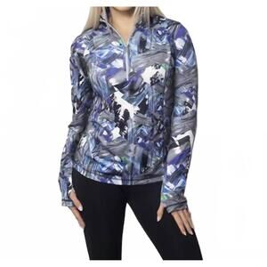 NEW SNOSKINS microfiber zip neck top in picasso